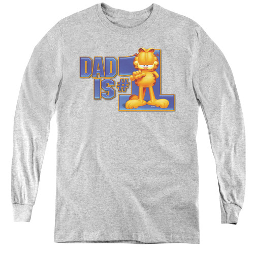 Image for Garfield Youth Long Sleeve T-Shirt - Dad is Number One