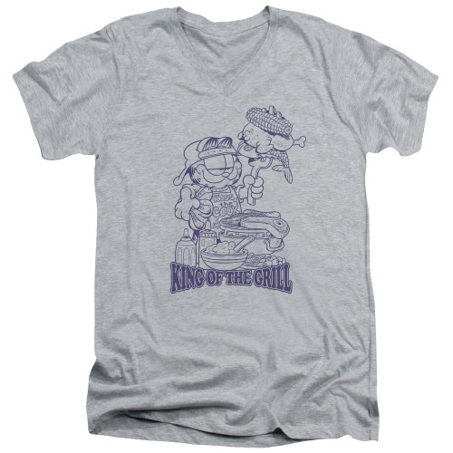 Image for Garfield V Neck T-Shirt - King of the Grill