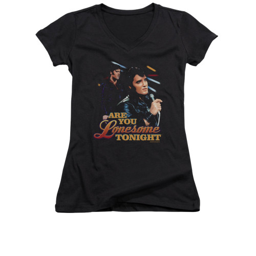 Elvis Girls V Neck T-Shirt - Are You Lonesome