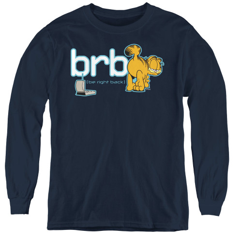Image for Garfield Youth Long Sleeve T-Shirt - Be Right Back