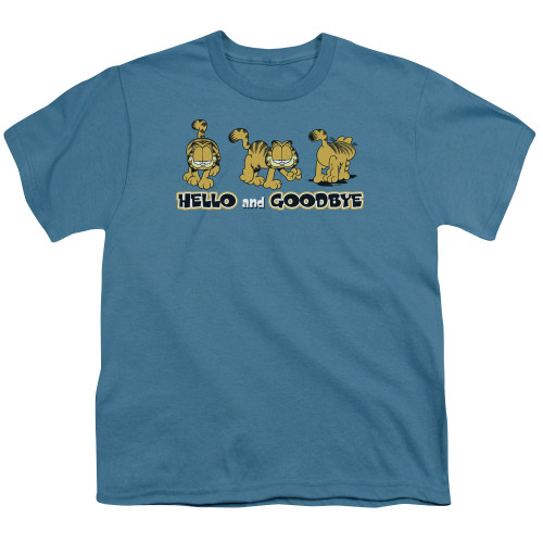 Image for Garfield Youth T-Shirt - Hello and Goodbye