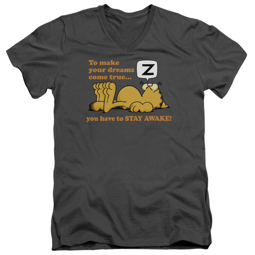 Image for Garfield V Neck T-Shirt - Stay Awake