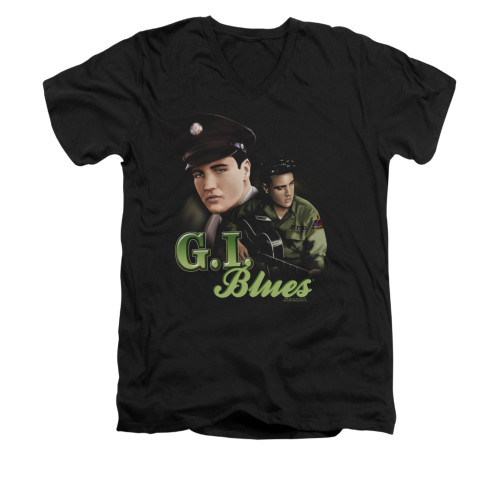 Elvis V-Neck T-Shirt Trouble Stare