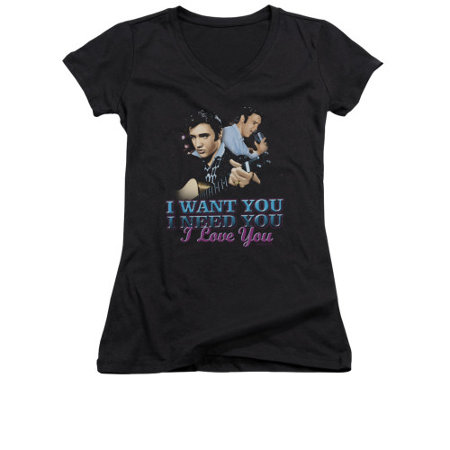 Elvis Girls V Neck T-Shirt - I Want You