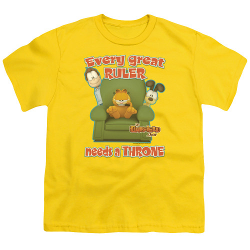 Image for Garfield Youth T-Shirt - Throne