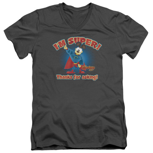 Image for Garfield V Neck T-Shirt - Super