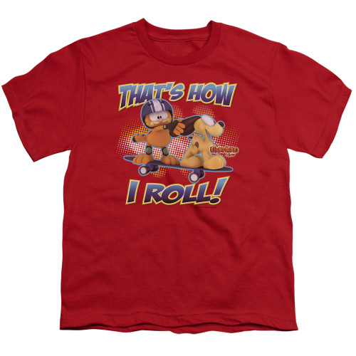 Image for Garfield Youth T-Shirt - How I Roll