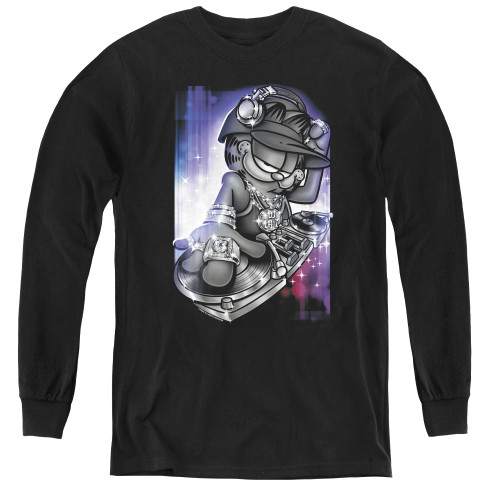 Image for Garfield Youth Long Sleeve T-Shirt - DJ Lazy