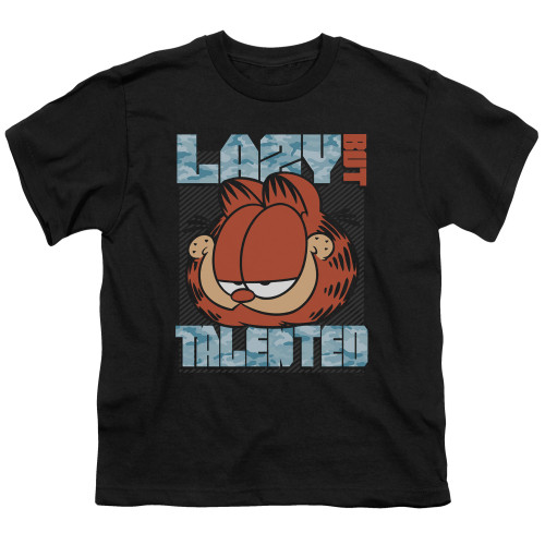 Image for Garfield Youth T-Shirt - Lazy but Talented