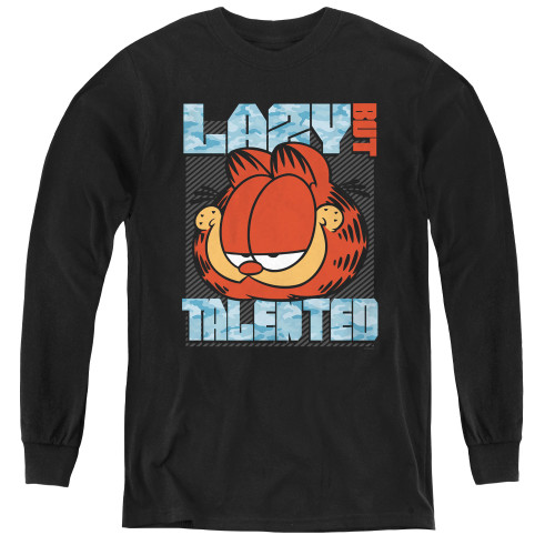 Image for Garfield Youth Long Sleeve T-Shirt - Lazy but Talented