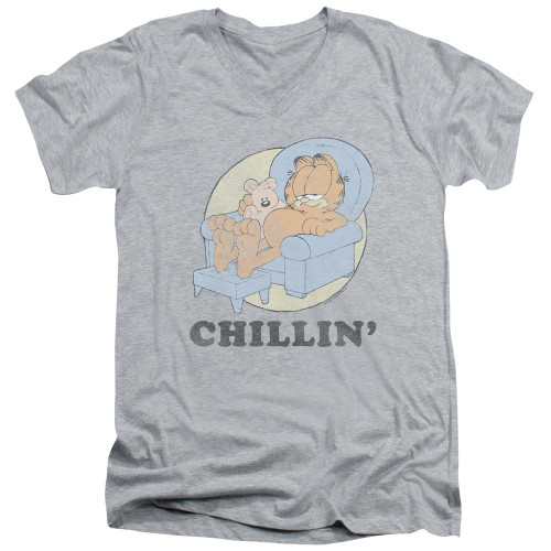 Image for Garfield V Neck T-Shirt - Chillin