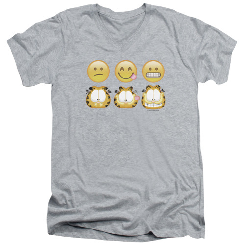 Image for Garfield V Neck T-Shirt - Emojis