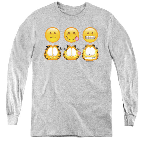 Image for Garfield Youth Long Sleeve T-Shirt - Emojis