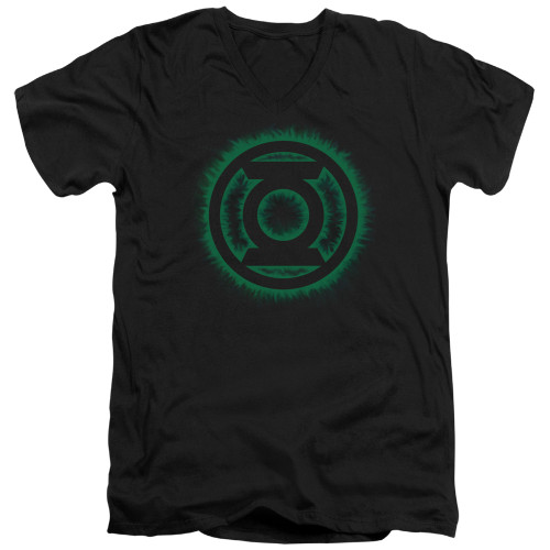 Image for Green Lantern V Neck T-Shirt - Green Flame Logo