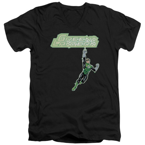 Image for Green Lantern V Neck T-Shirt - Energy Construct Logo