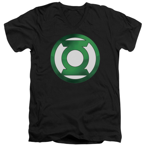 Image for Green Lantern V Neck T-Shirt - Hot Rod Logo