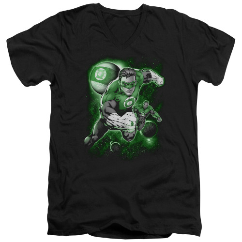 Image for Green Lantern V Neck T-Shirt - Lantern Planet