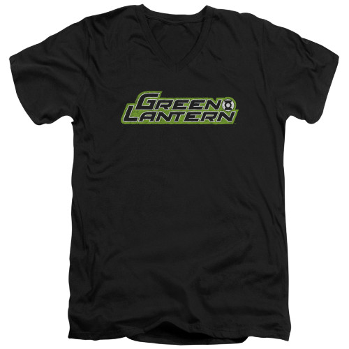 Image for Green Lantern V Neck T-Shirt - Scribble Title