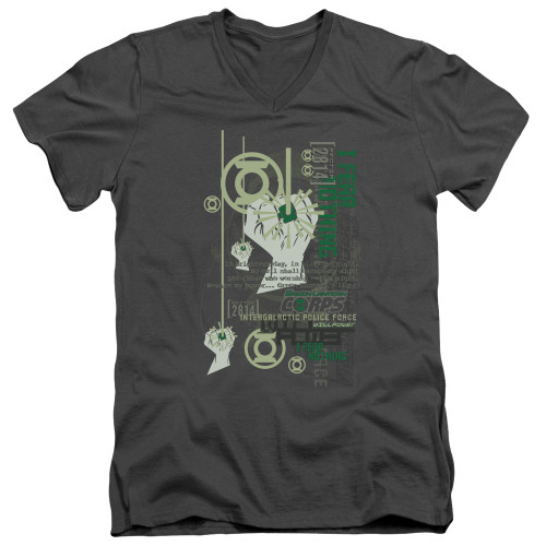 Image for Green Lantern V Neck T-Shirt - Core Strength