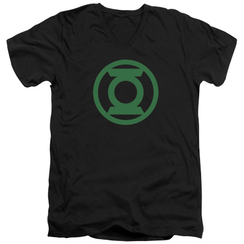 Image for Green Lantern V Neck T-Shirt - Green Emblem