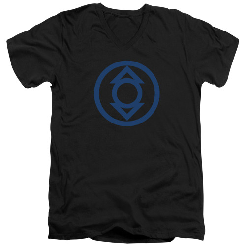 Image for Green Lantern V Neck T-Shirt - Blue Emblem