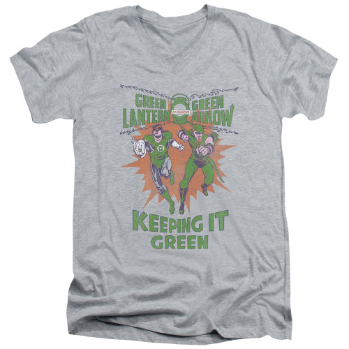 Image for Green Lantern V Neck T-Shirt - Keeping it Green