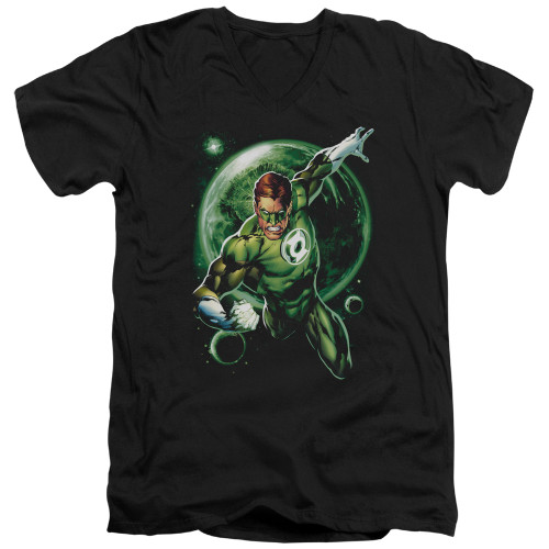 Image for Green Lantern V Neck T-Shirt - Galaxy Glow