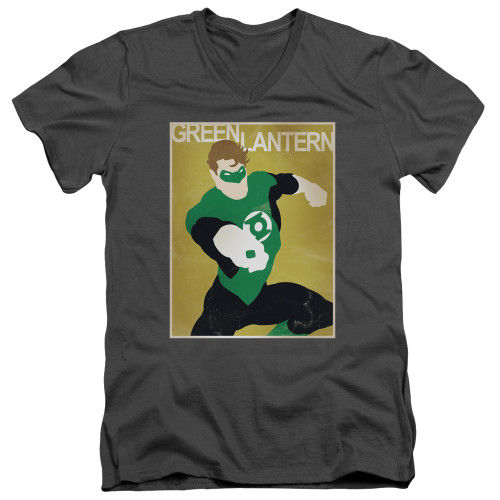 Image for Green Lantern V Neck T-Shirt - Simple GL Poster
