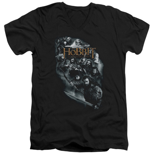 Image for The Hobbit V Neck T-Shirt - Cast of Characters
