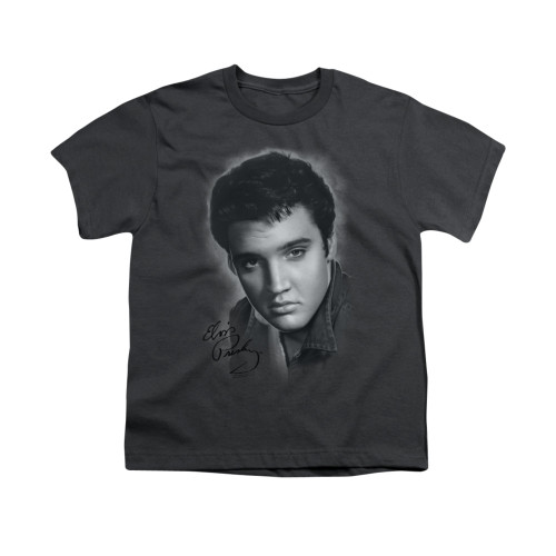 Elvis Youth T-Shirt - Grey Portrait