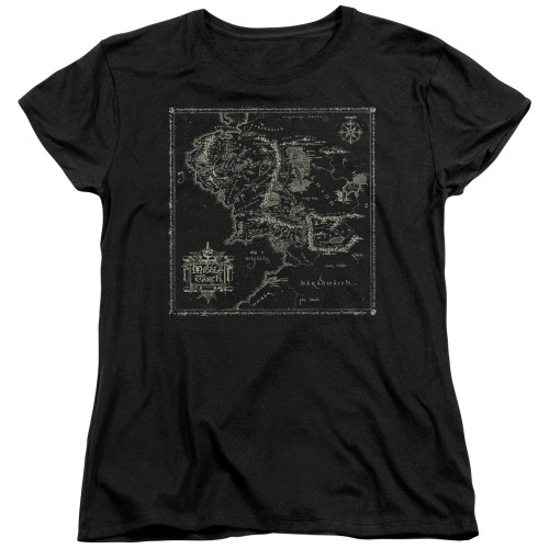 Image for Lord of the Rings Womans T-Shirt - Map of M.E.