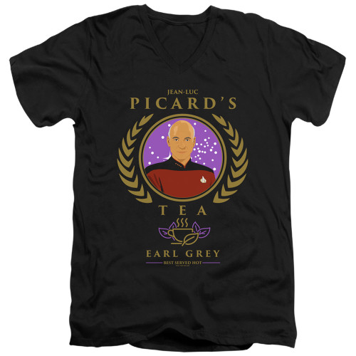 Image for Star Trek: Picard V Neck T-Shirt - Tea Earl Grey Hot