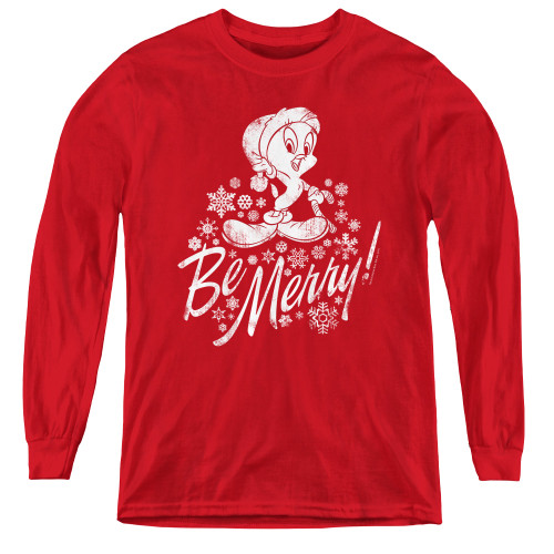 Image for Looney Tunes Youth Long Sleeve T-Shirt - Merry Tweety