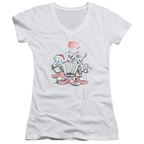 Image for Looney Tunes Girls V Neck T-Shirt - Holiday Sketch