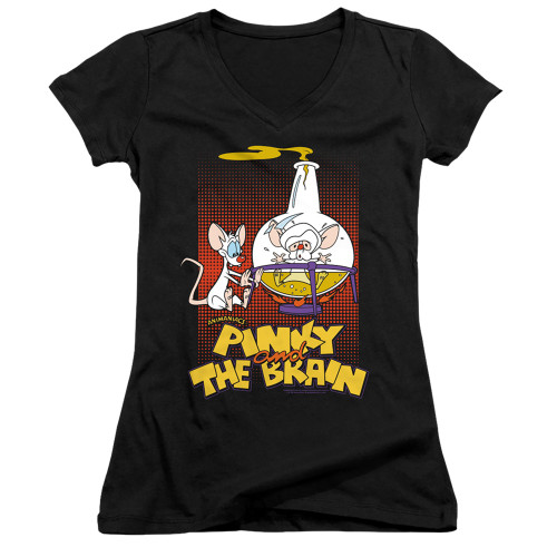 Image for Pinky and the Brain Girls V Neck T-Shirt - Lab Flask