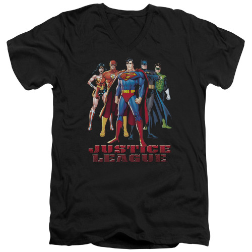 Image for Justice League of America V Neck T-Shirt - In League