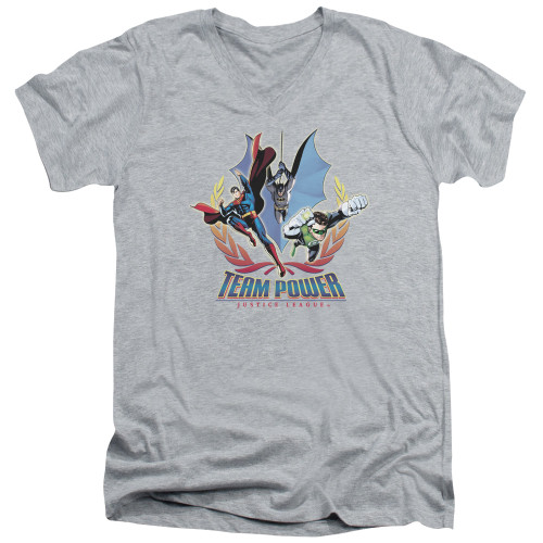 Image for Justice League of America V Neck T-Shirt - Team Power