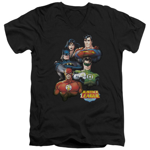 Image for Justice League of America V Neck T-Shirt - Group Portrait