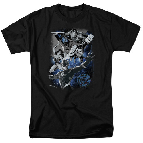 Image for Justice League of America Galactic Attack Nebula T-Shirt