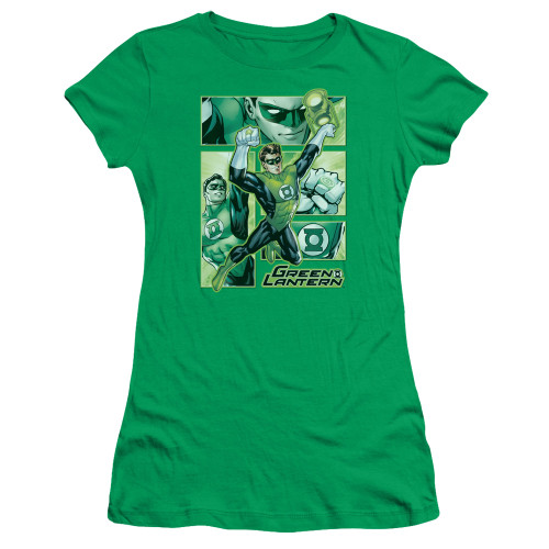 Image for Justice League of America Green Lantern Panels Girls Shirt
