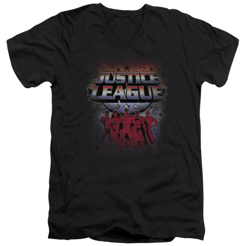 Image for Justice League of America V Neck T-Shirt - Star League