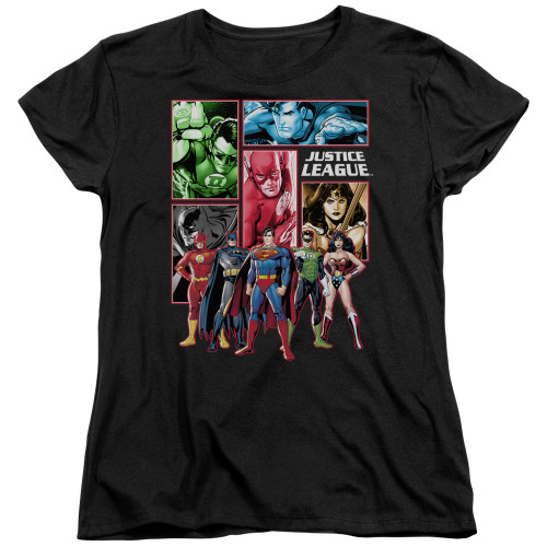 Image for Justice League of America Justice League Panels Woman's T-Shirt