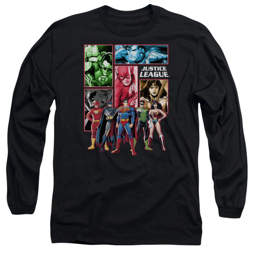 Image for Justice League of America Long Sleeve Shirt - Justice League Panels