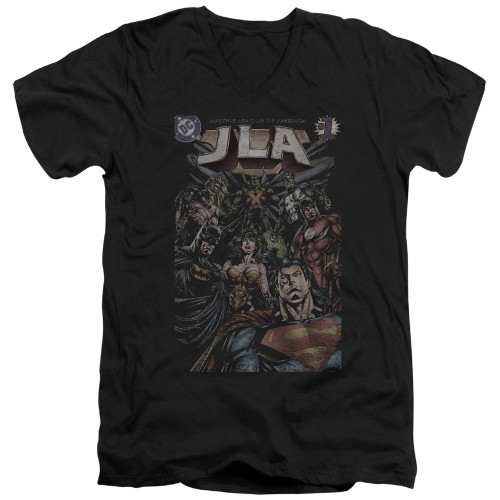 Image for Justice League of America V Neck T-Shirt - #1 Cover
