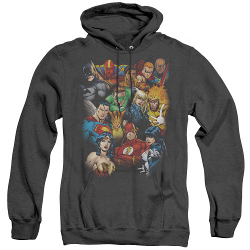 Image for Justice League of America Heather Hoodie - The Leagues All Here