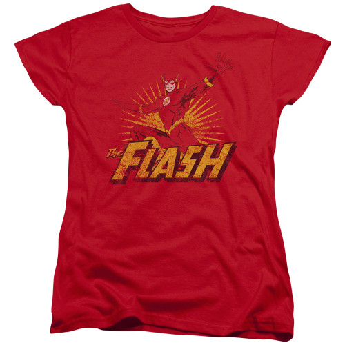 Image for Justice League of America Flash Rough Distress Woman's T-Shirt