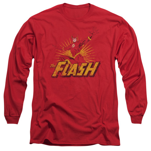 Image for Justice League of America Long Sleeve Shirt - Flash Rough Distress