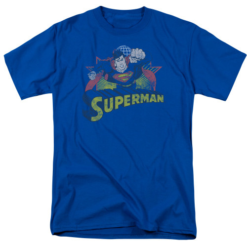 Image for Justice League of America Superman Rough Distress T-Shirt