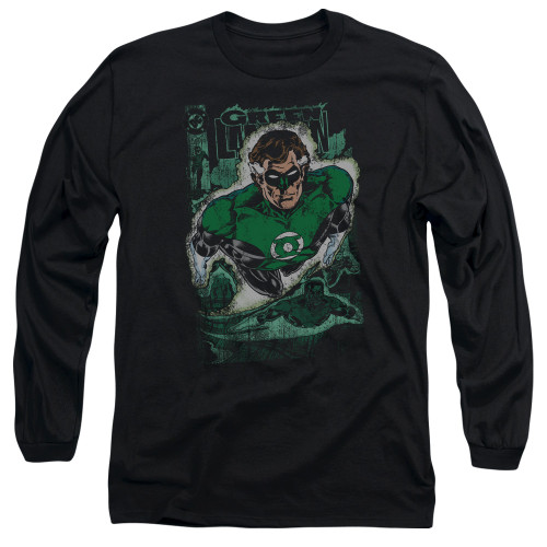 Image for Justice League of America Long Sleeve Shirt - Green Lantern #1 Distress