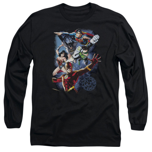 Image for Justice League of America Long Sleeve Shirt - Galactic Attack Color
